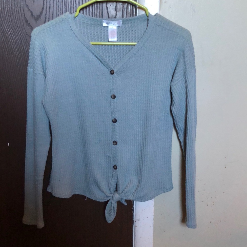 blue cropped sweater